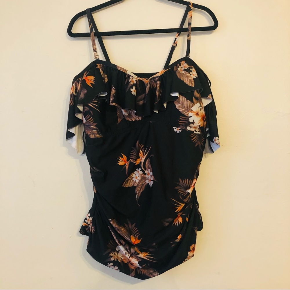 Floral tankini top, City Chic size 18(M)
